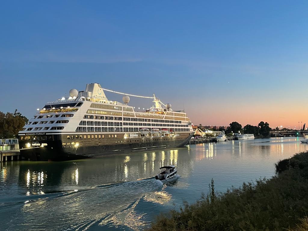 The famous large luxury cruise ship “Azamara” visits Seville