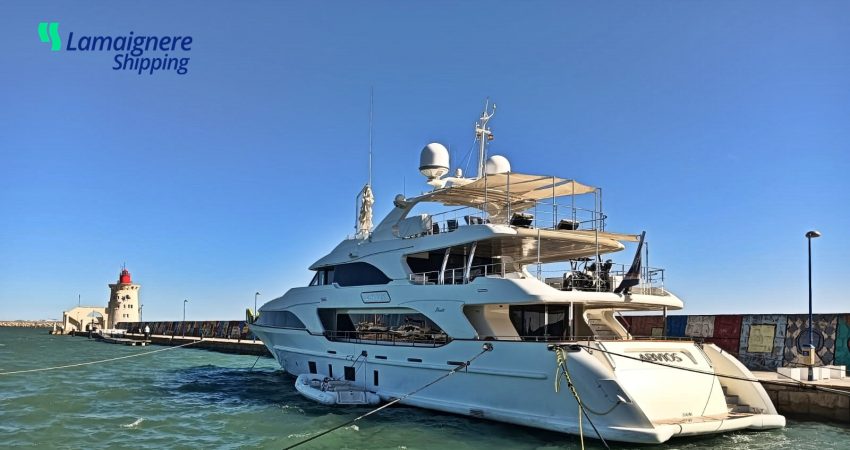 Lamaignere Shipping provides agent services to the megayacht “Abvios” in Puerto Sherry & Seville