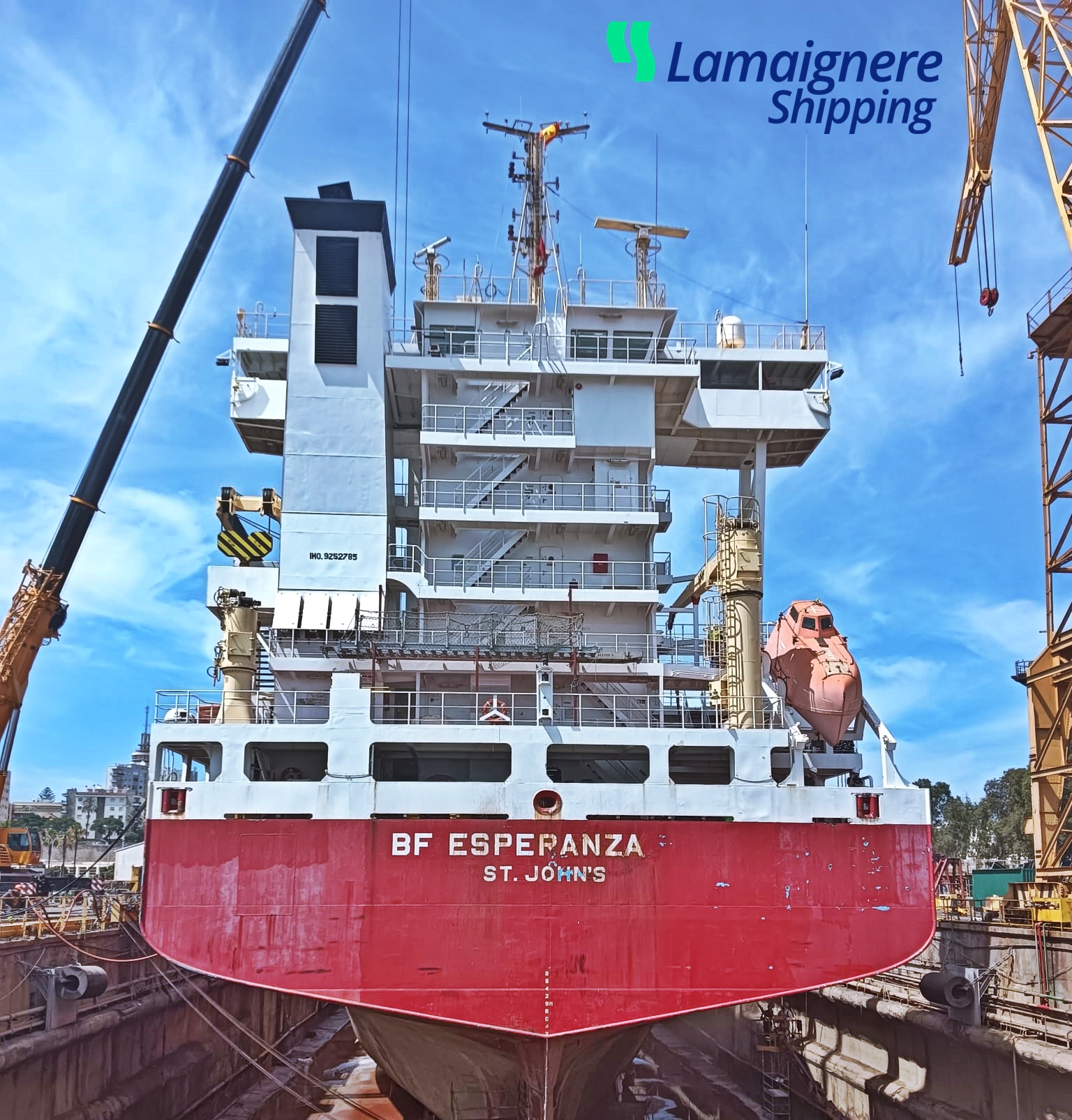 Lamaignere Shipping provides shipping agency services to the cargo ship “BF Esperanza” in Navantia, Cadiz