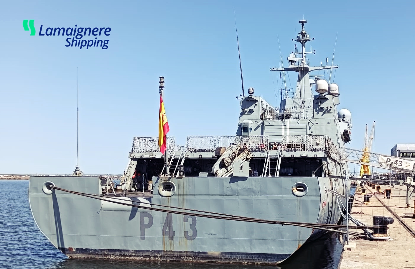 Lamaignere Shipping coordinates the technical call of the Spanish military ship Relámpago in Huelva
