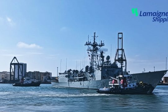 Lamaignere Shipping coordinates the technical call of the Spanish military ship Numancia