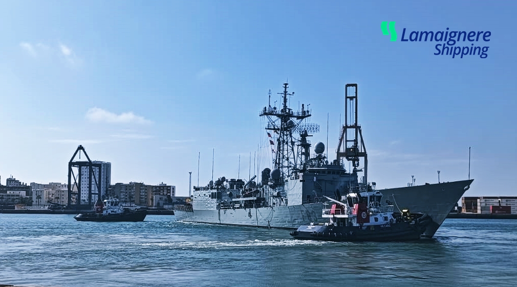 Lamaignere Shipping coordinates the technical call of the Spanish military ship Numancia