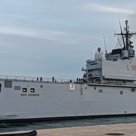 The iconic amphibious military ship of the Italian Navy San Giorgio, stopped at the port of Rota on February 3-5.