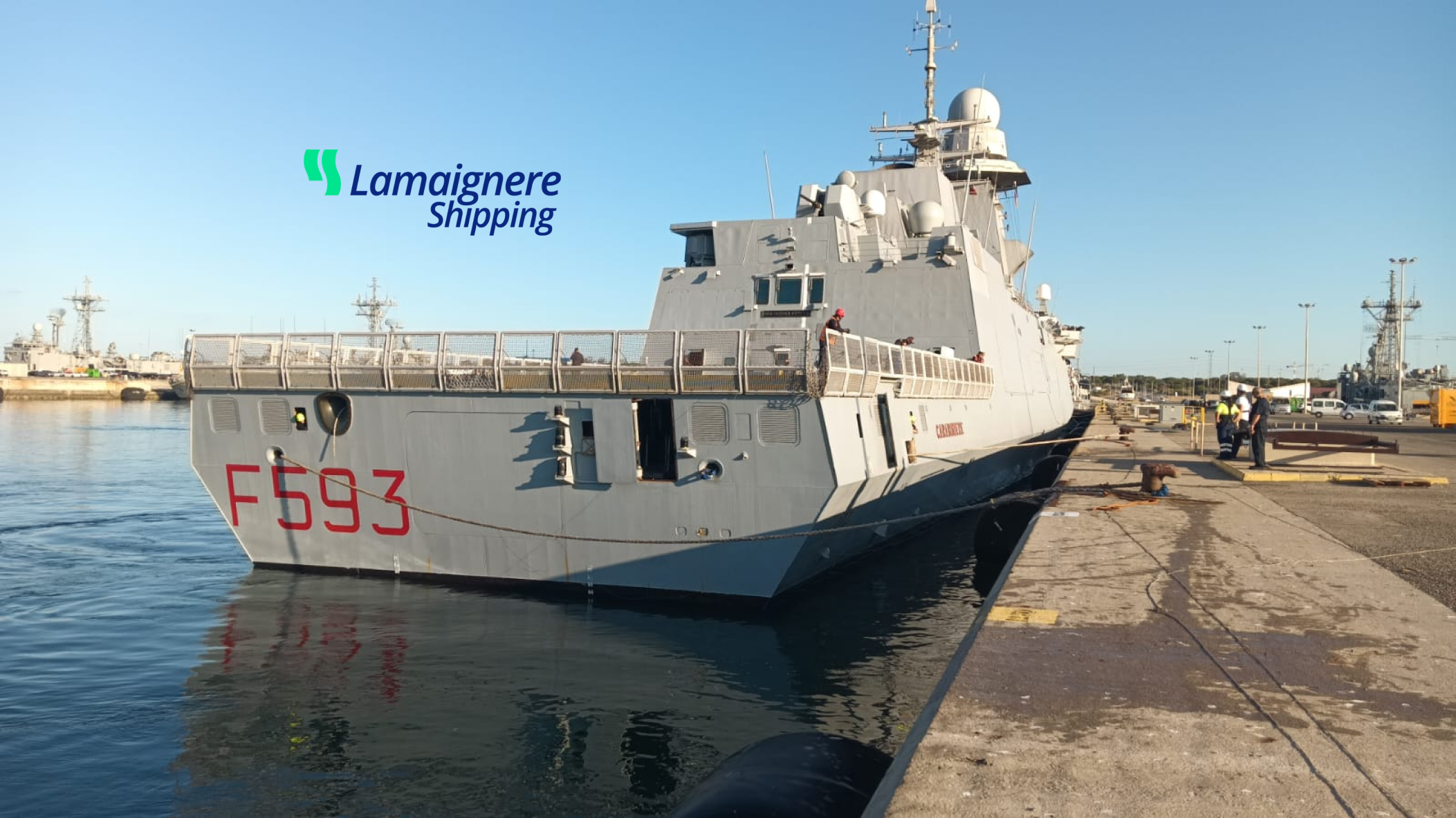 Lamaignere Shipping assists the Italian military ship ITS Carabiniere