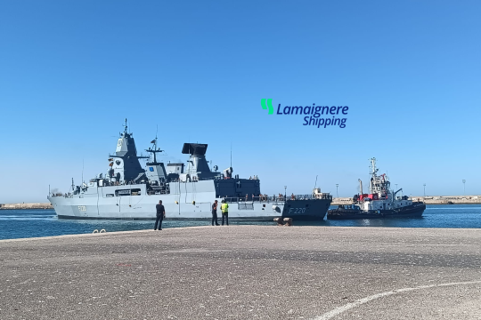 Lamaignere Shipping coordinates the technical call of the impressive German ship FGS Hamburg