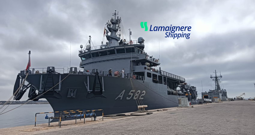 Lamaignere, at the end of August, coordinates two important military vessels at the Rota Naval Base